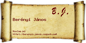 Berényi János névjegykártya