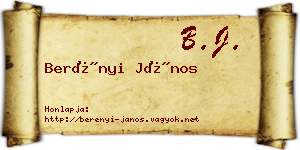 Berényi János névjegykártya