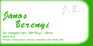 janos berenyi business card
