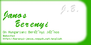 janos berenyi business card